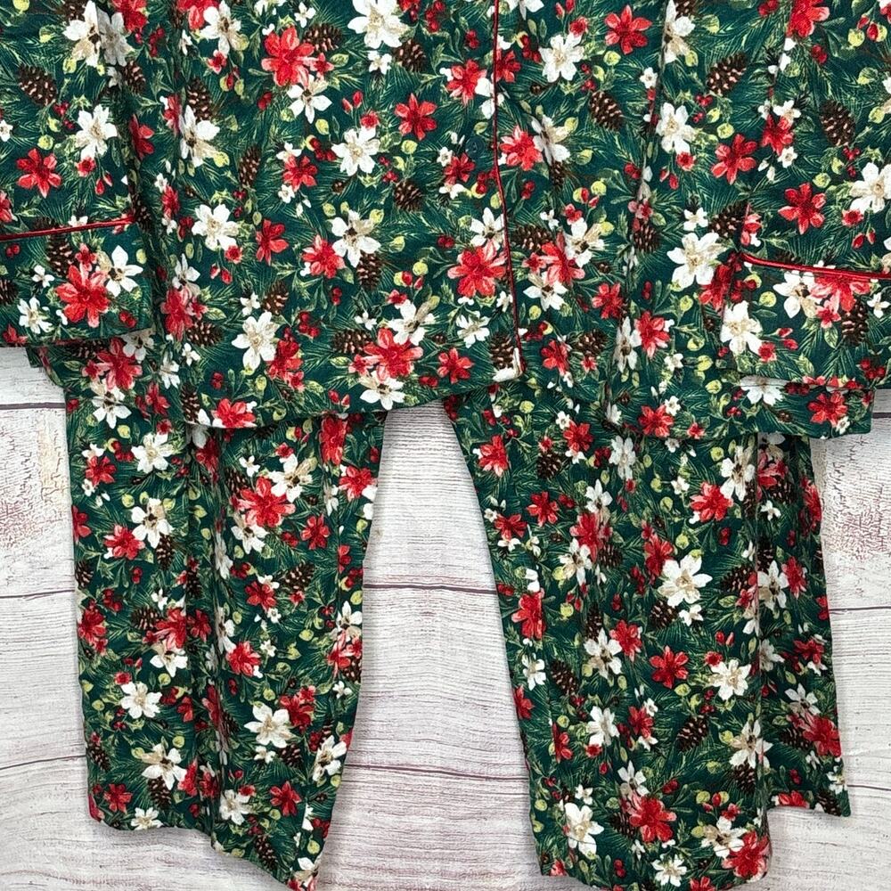 Charter Club Printed Cotton Flannel Holiday Christmas Pajama Set New Size Large - Picture 6 of 15